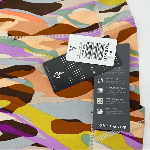 Torrid Women’s Plus Size Multi Camo Active Wicking Bike Short Size 1X - Picture 12 of 12